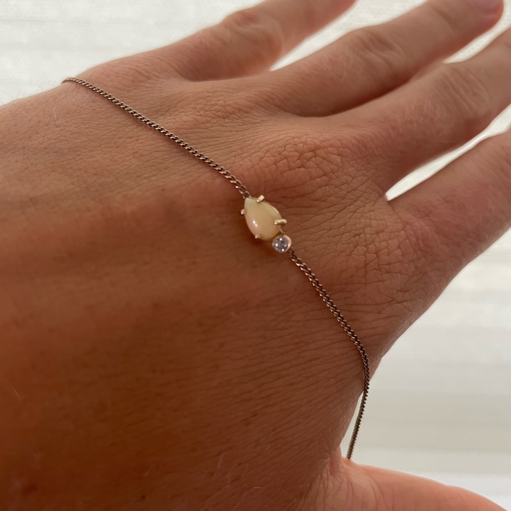 Alexis Russell: Asymmetrical Opal + Diamond Necklace